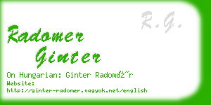 radomer ginter business card